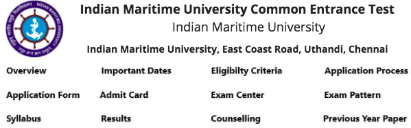 Indian Maritime University Common Entrance Test | IMU CET 2019