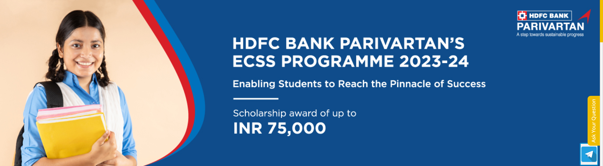 HDFC Bank Parivartan's ECSS  (Scholarship) Programme 2023-24 