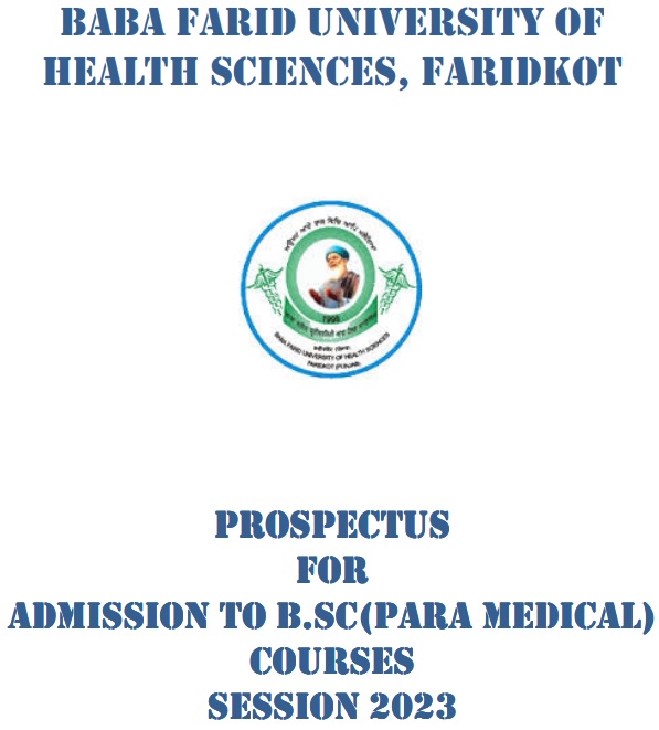 Baba Farid University of Health Sciences BSc Para Medical Courses Admisisons-2023