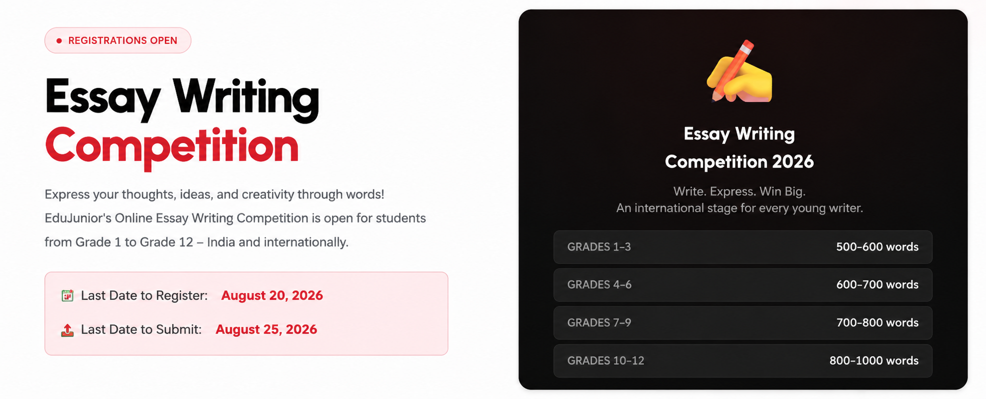 EduJunior Online International Essay Writing Competition 2026