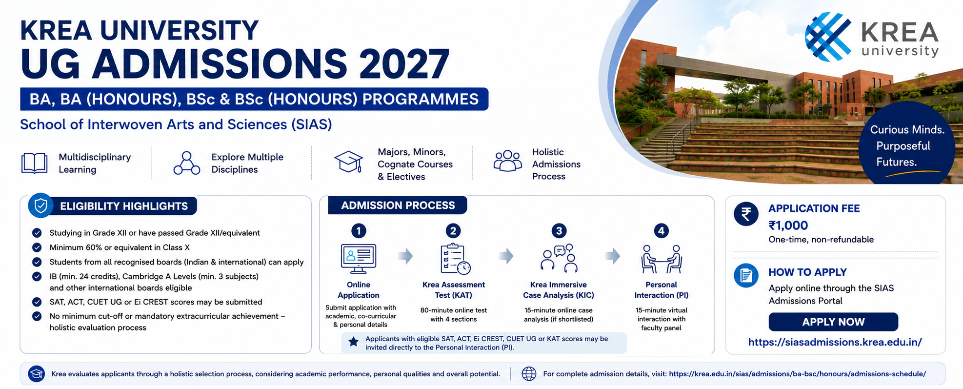 Krea University UG Admissions 2027
